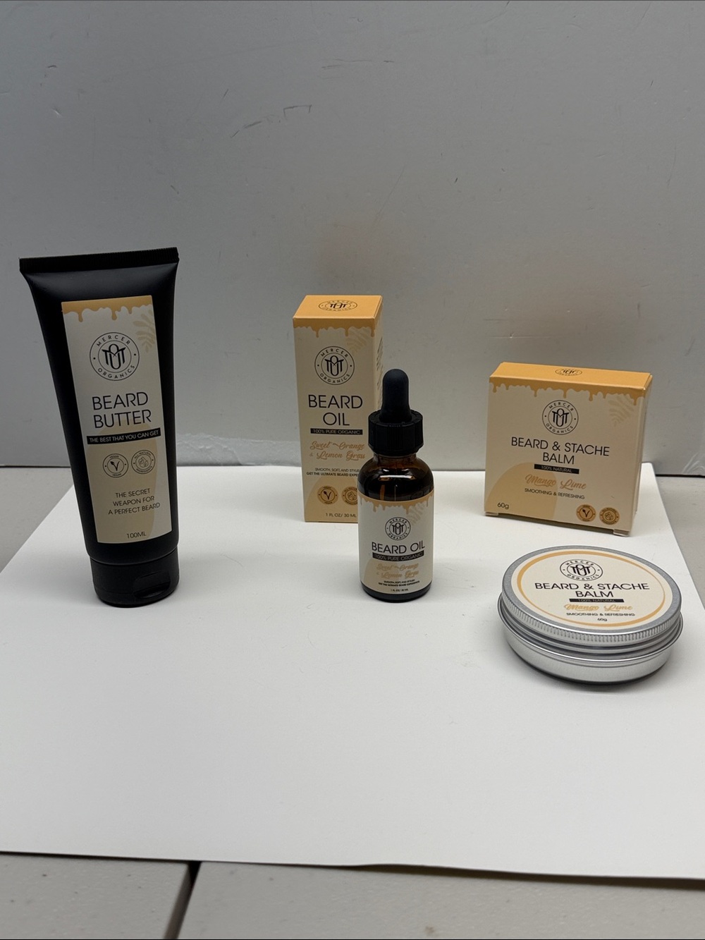 Mercer Organic Beard Trio. Beard balm, oil and butter. NEW